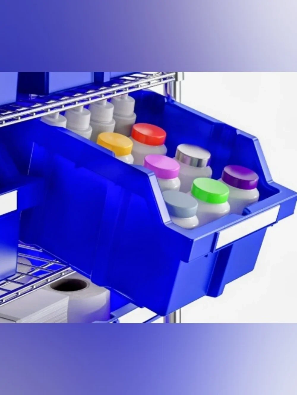 Blue Seville Classics Medium Storage Bin - Great For Lego Toys Home Organization